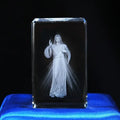 Cubo de Cristal 3D Religioso - Jesus / Virgem Maria