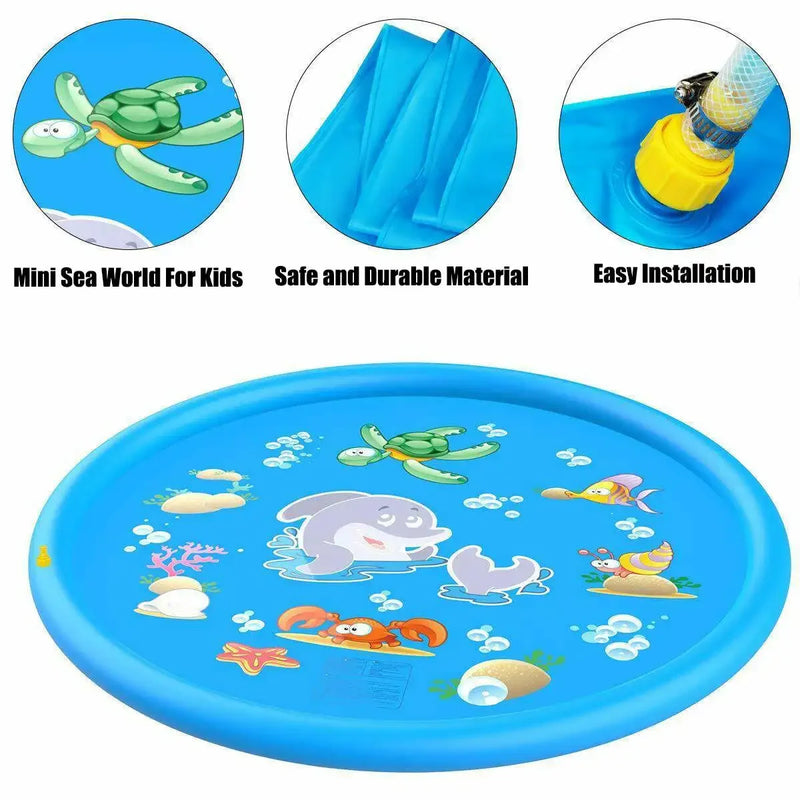 Tapete Piscina Chafariz Inflável Espirra Água  – Diversão Garantida para Crianças e Pets! 🐶👶