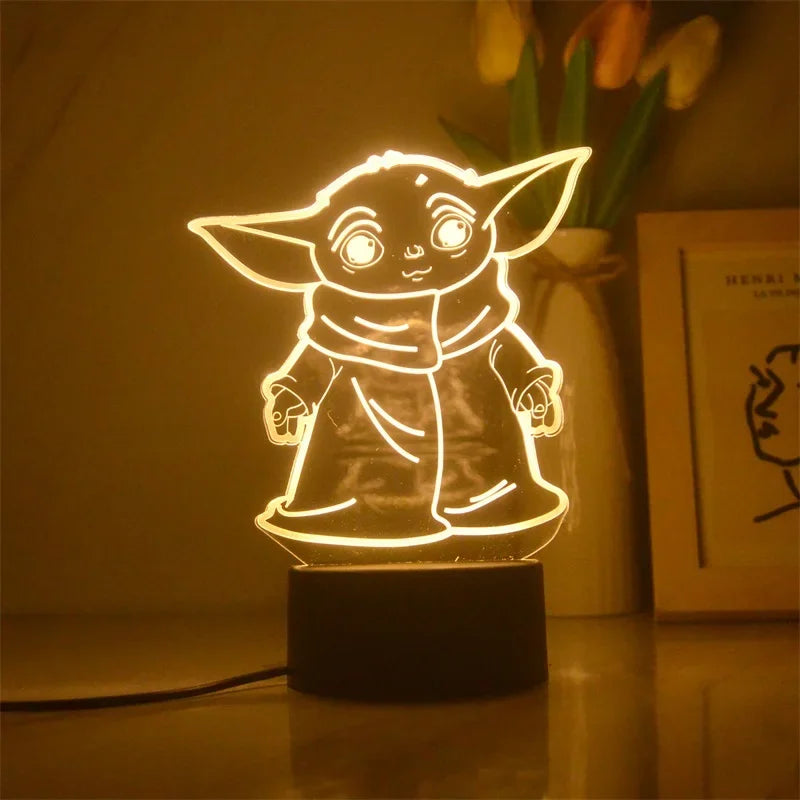 Lâmpada 3D Decorativa - Personagens Icônicos - Star Wars / Stitch / Homem Aranha / Homem de Ferro / Sininho