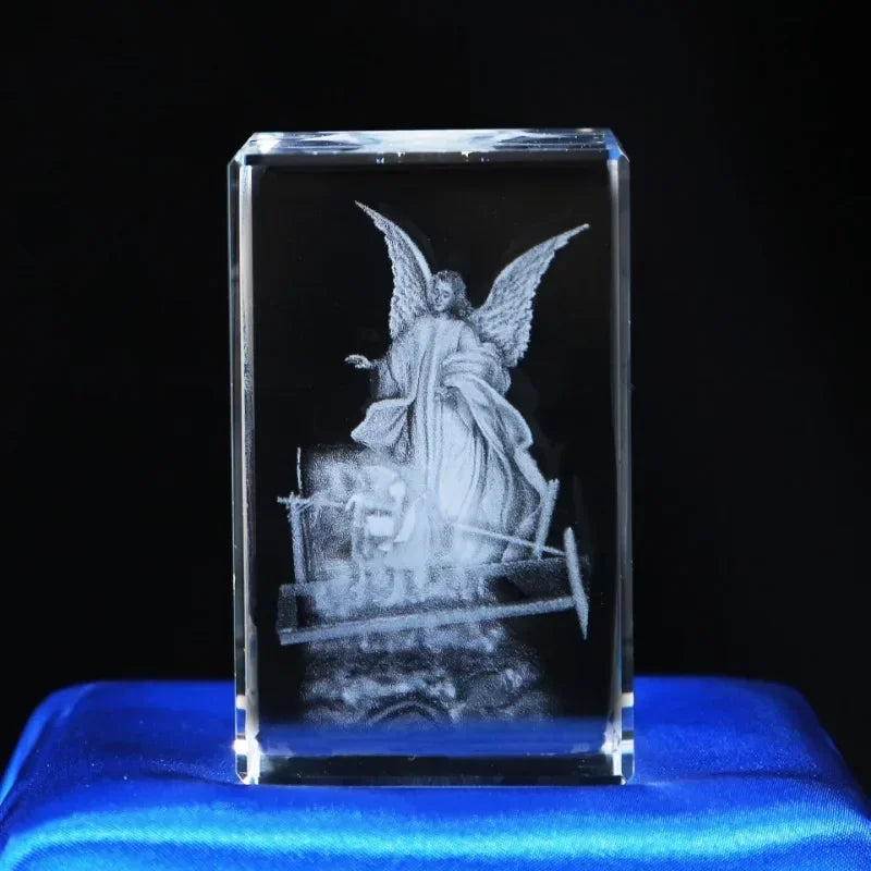 Cubo de Cristal 3D Religioso - Jesus / Virgem Maria