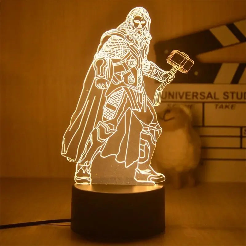 Lâmpada 3D Decorativa - Personagens Icônicos - Star Wars / Stitch / Homem Aranha / Homem de Ferro / Sininho