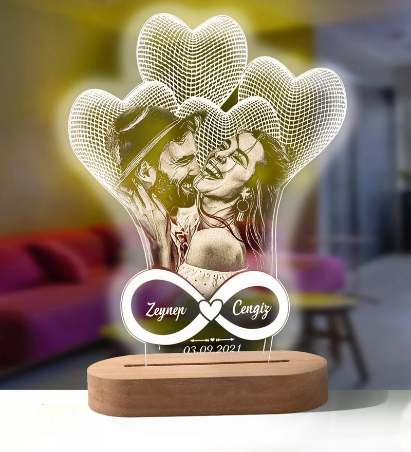 Lâmpada de luz 3d com foto personalizada