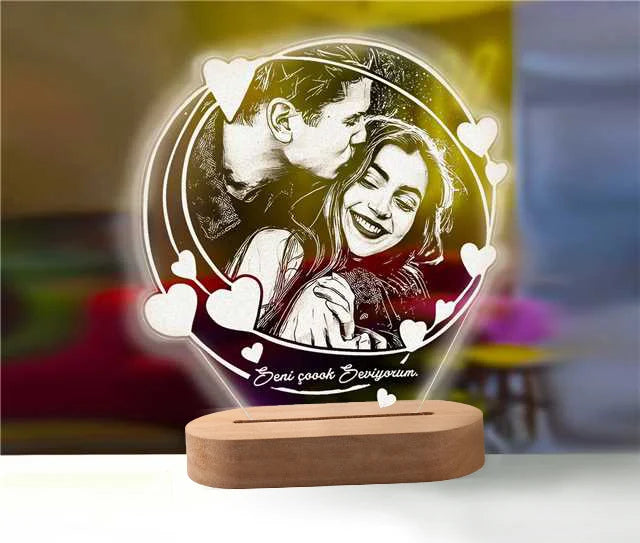 Lâmpada de luz 3d com foto personalizada