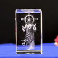 Cubo de Cristal 3D Religioso - Jesus / Virgem Maria