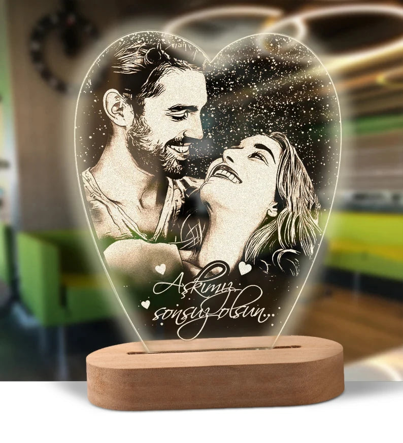 Lâmpada de luz 3d com foto personalizada