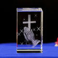 Cubo de Cristal 3D Religioso - Jesus / Virgem Maria